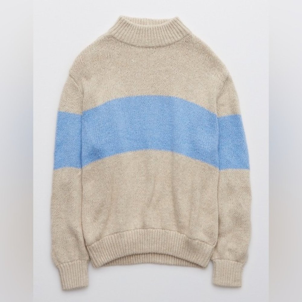 Aerie Oh-Snow-Soft Mock Neck Oversized Knit Sweater